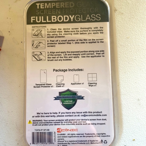 Tempered Glass Screen Protector For IPhone 13/13 Pro - Picture 2 of 2